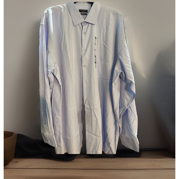 Shaquille O’Neal XLG Serenity Blue Dress Shirt Big Fit Cooling Stretch NWT 2XL - Picture 1 of 10